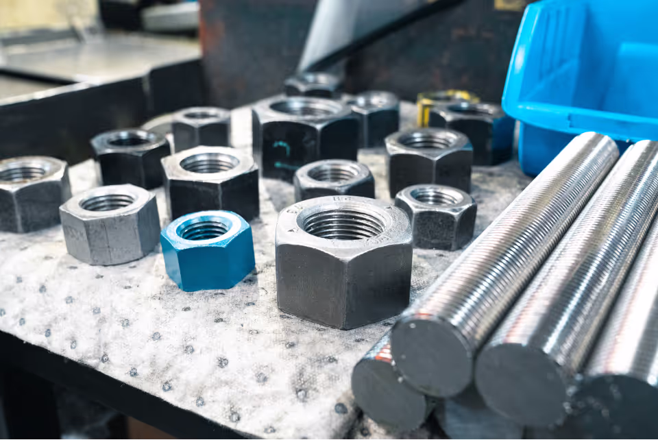 A pile of heavy bolts