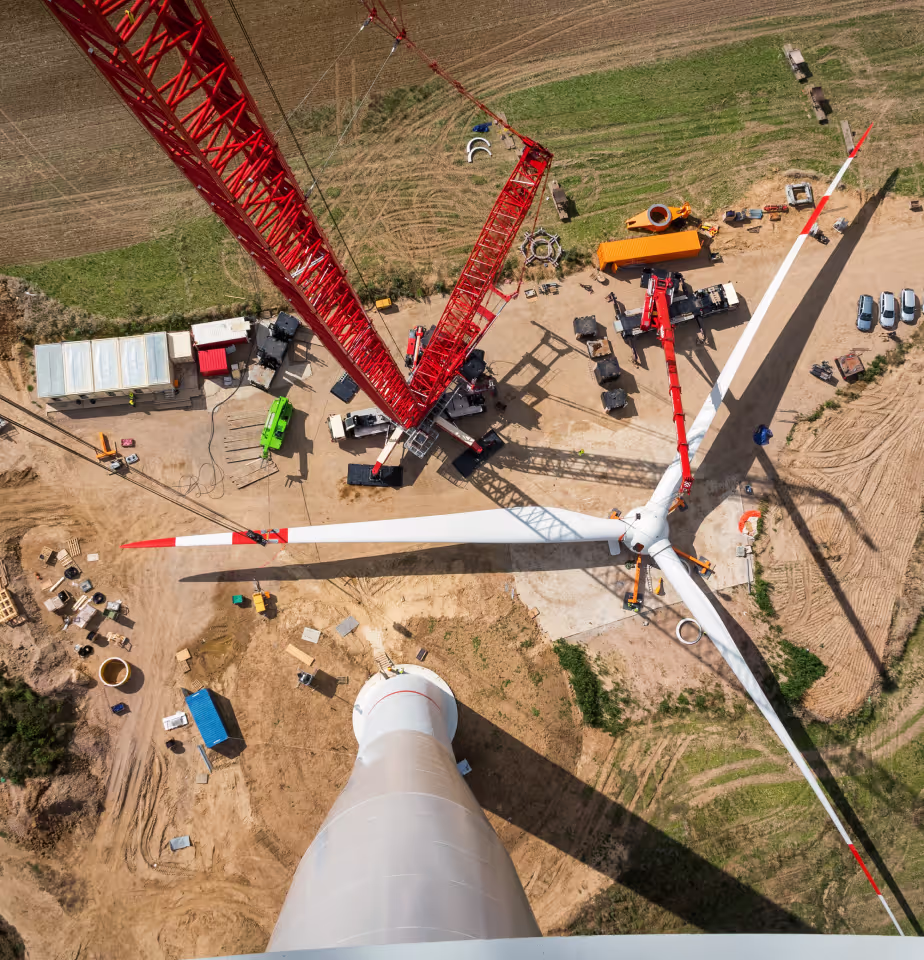 A wind turbine on the floor
